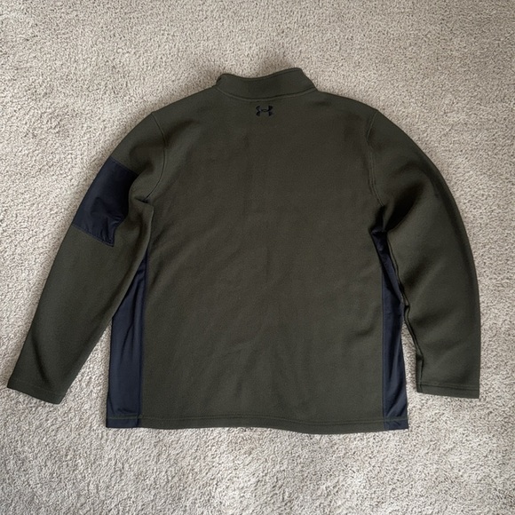 EUC Mens Under Armour UA Olive TundraBloc ¼ Zip SCATTER Pullover Jacket Size XXL - Picture 5 of 8